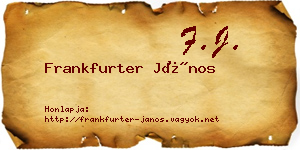 Frankfurter János névjegykártya